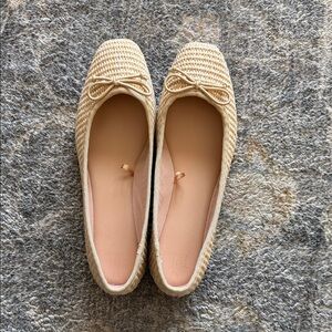 Time and Tru Tan Woven flats. 7.5 NWOT